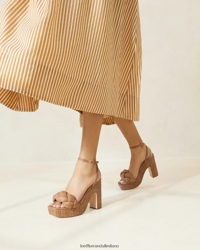 esso Loeffler Randall donne tacco con plateau fae marrone T4022J56 scarpe