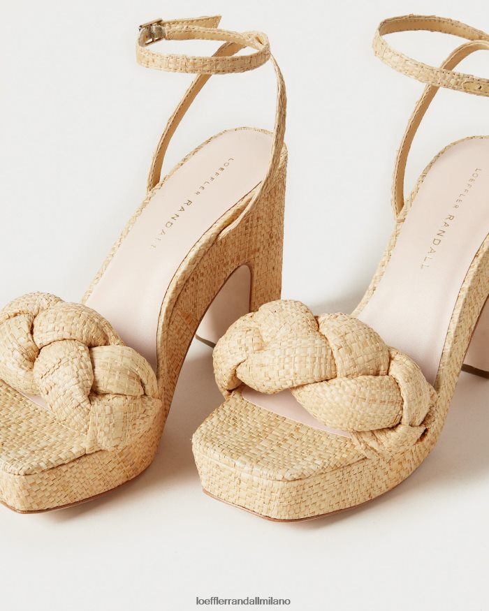 esso Loeffler Randall donne tacco con plateau fae naturale T4022J21 scarpe