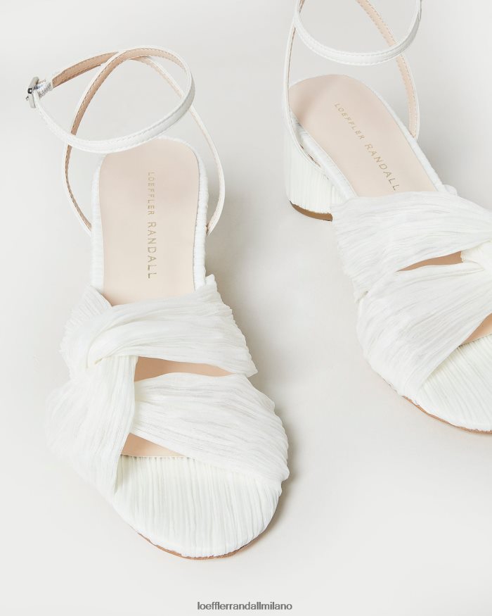 esso Loeffler Randall donne tacco tondo plissettato Raegan perla T4022J33 scarpe
