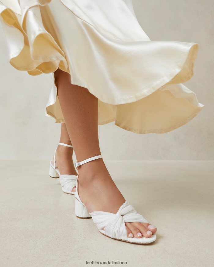 esso Loeffler Randall donne tacco tondo plissettato Raegan perla T4022J33 scarpe