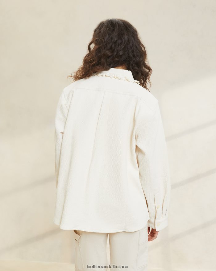 esso Loeffler Randall donne Cappotto da lavoro con occhielli zeke ecru T4022J260 vestiti