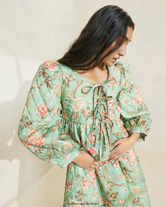 esso Loeffler Randall donne giacca donna con allacciatura sul davanti floreale botanico di salvia T4022J254 vestiti