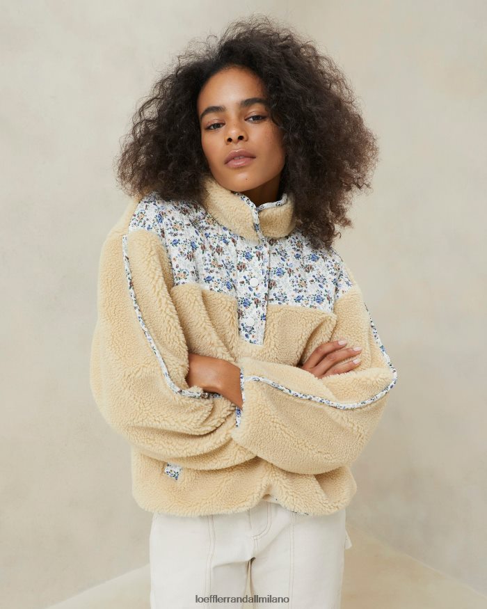 esso Loeffler Randall donne maglione in pile liz crema/floreale T4022J259 vestiti