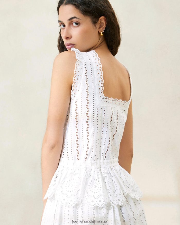esso Loeffler Randall donne Blusa smerlata Arden bianco T4022J208 vestiti