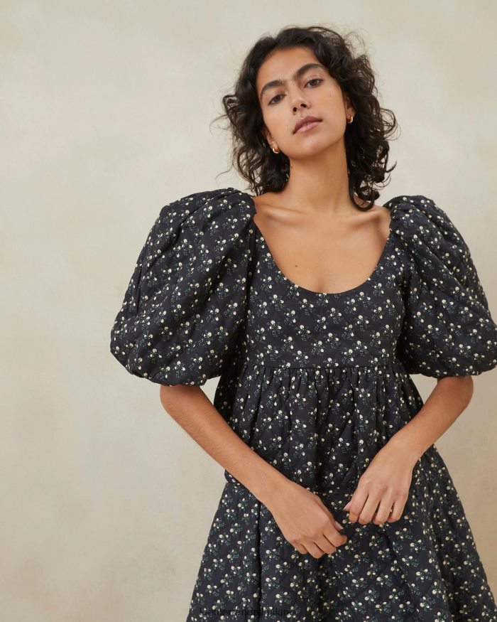 esso Loeffler Randall donne Top trapuntato Jessalyn floreale diciotto nero T4022J247 vestiti