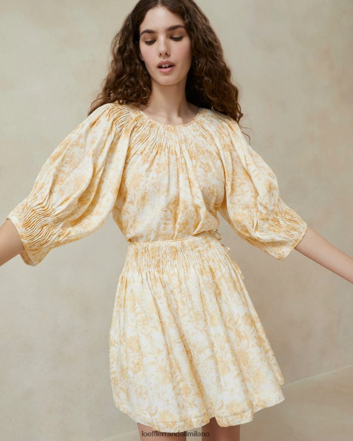 esso Loeffler Randall donne top in stile smock sloane floreale di vite tonale T4022J241 vestiti