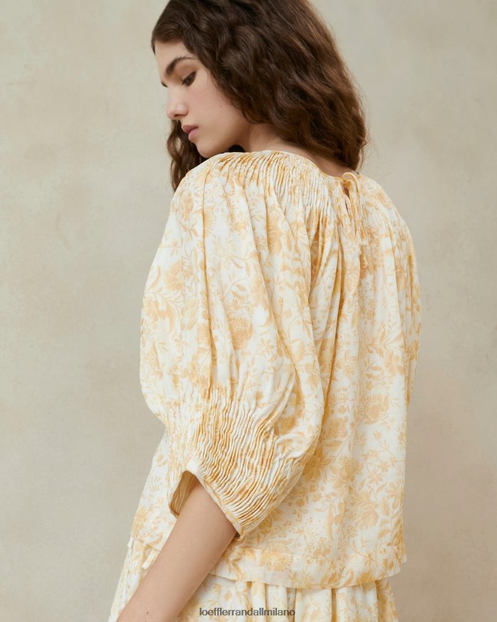 esso Loeffler Randall donne top in stile smock sloane floreale di vite tonale T4022J241 vestiti