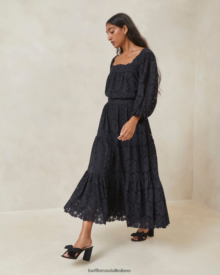 esso Loeffler Randall donne Gonna a balze in pizzo Luna nero T4022J243 vestiti