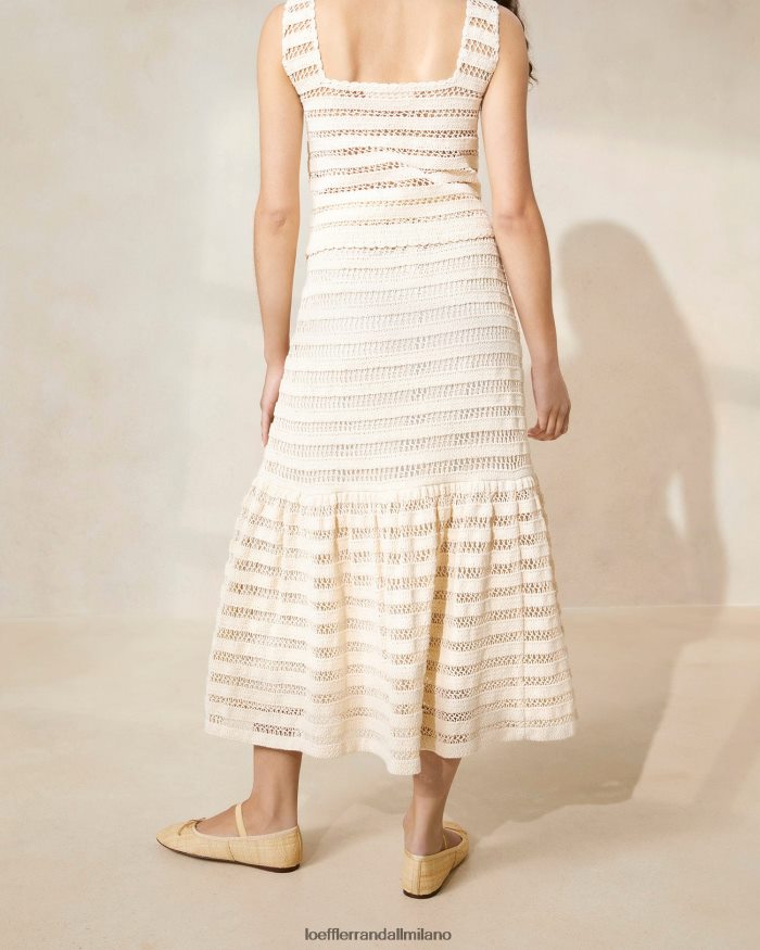 esso Loeffler Randall donne Gonna scarlett con orlo a volant all'uncinetto naturale T4022J232 vestiti