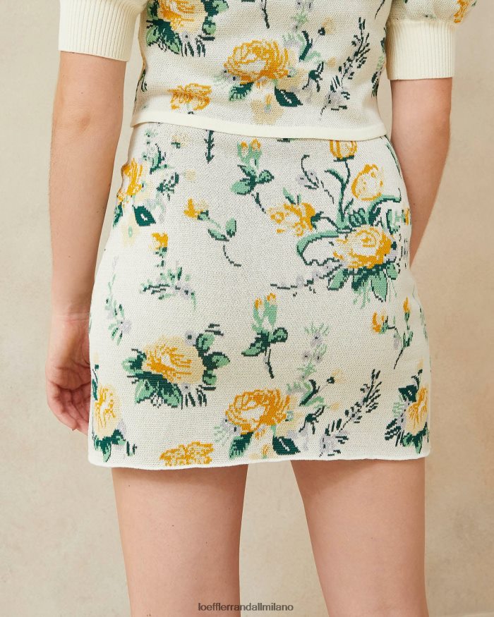 esso Loeffler Randall donne Minigonna Connie in jacquard nuova floreale T4022J245 vestiti