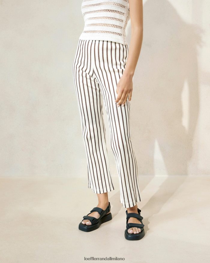 esso Loeffler Randall donne Alex D Pant striscia marrone T4022J230 vestiti