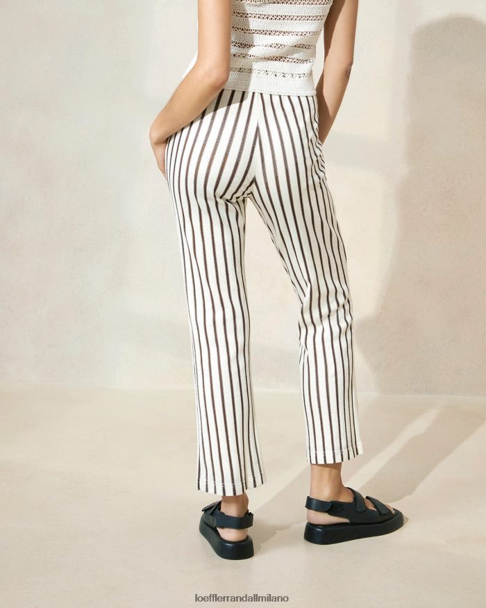 esso Loeffler Randall donne Alex D Pant striscia marrone T4022J230 vestiti