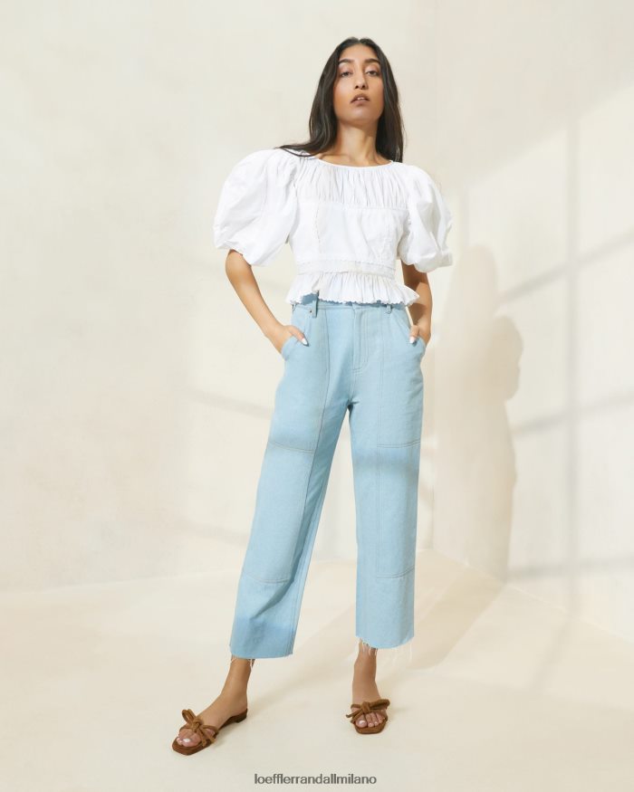 esso Loeffler Randall donne pantaloni di roy carpentiere denim leggero T4022J216 vestiti