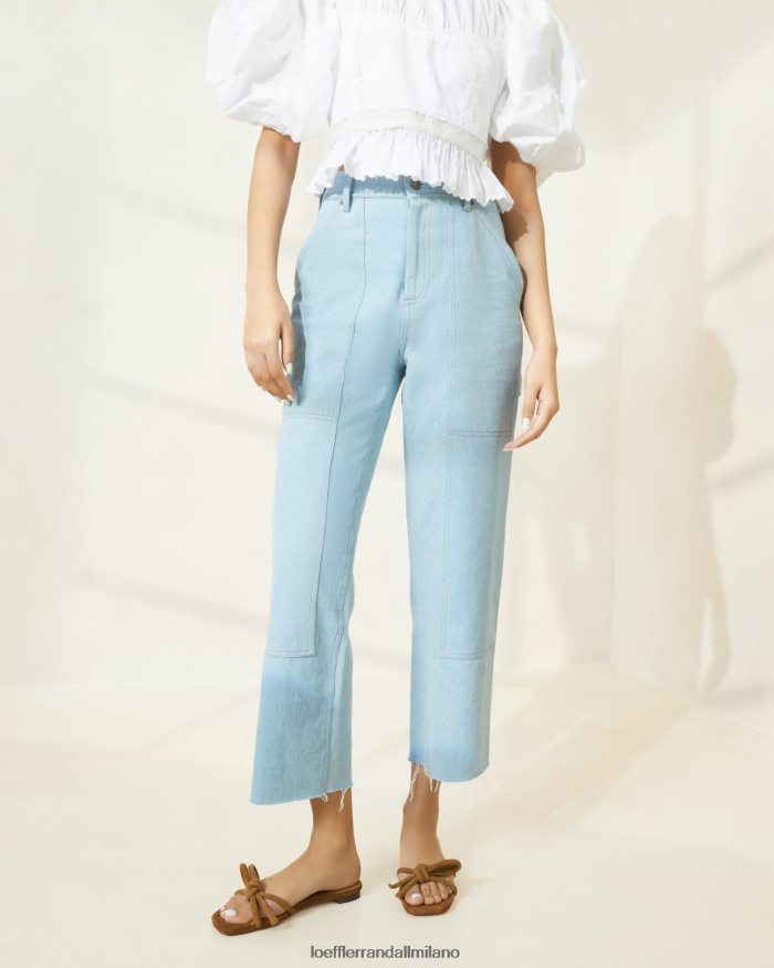 esso Loeffler Randall donne pantaloni di roy carpentiere denim leggero T4022J216 vestiti