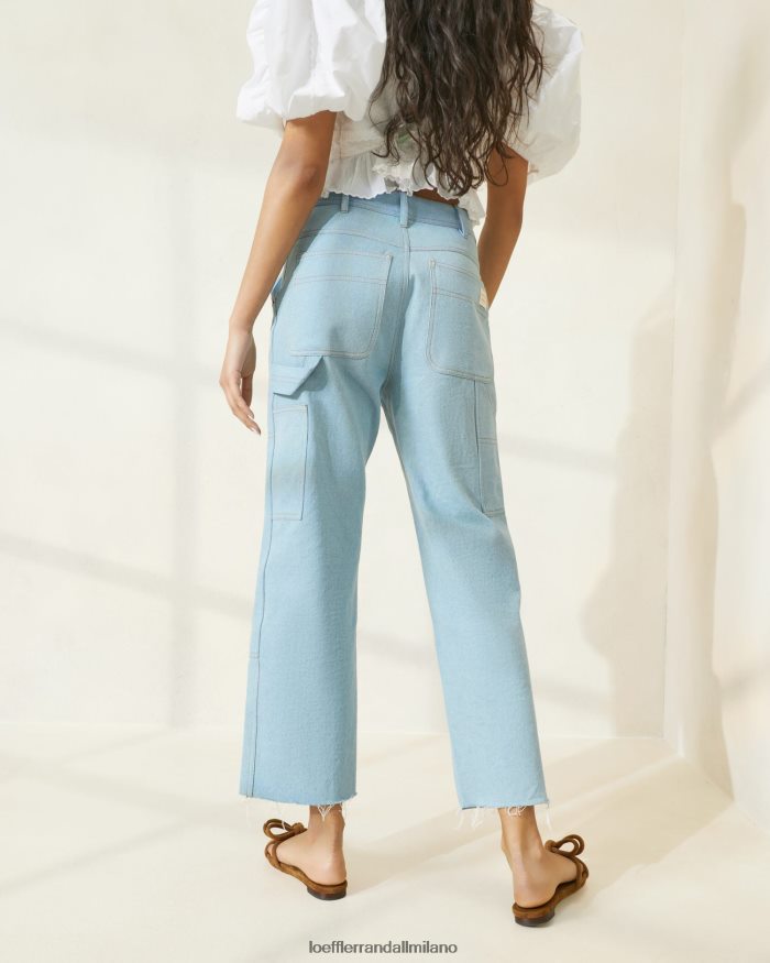 esso Loeffler Randall donne pantaloni di roy carpentiere denim leggero T4022J216 vestiti