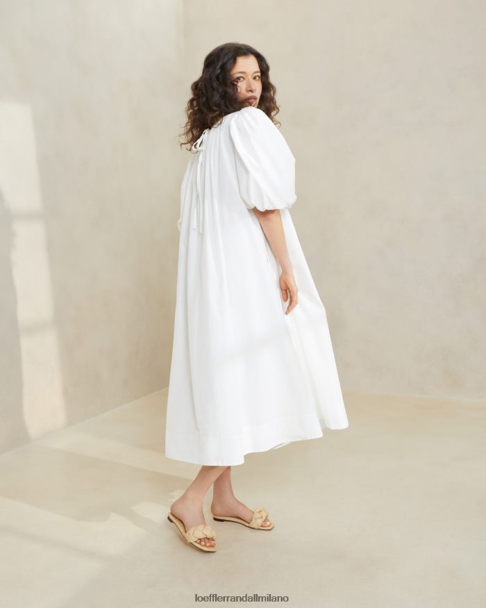 esso Loeffler Randall donne Abito mimi oversize con maniche a sbuffo bianco T4022J178 vestiti