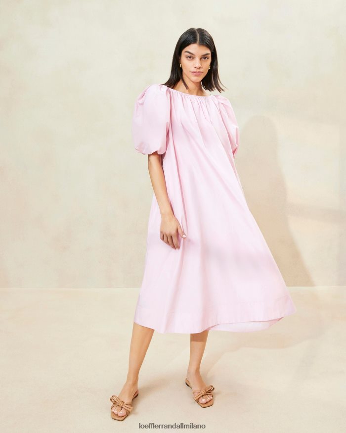 esso Loeffler Randall donne Abito mimi rosa oversize con maniche a sbuffo rosa tenue T4022J183 vestiti