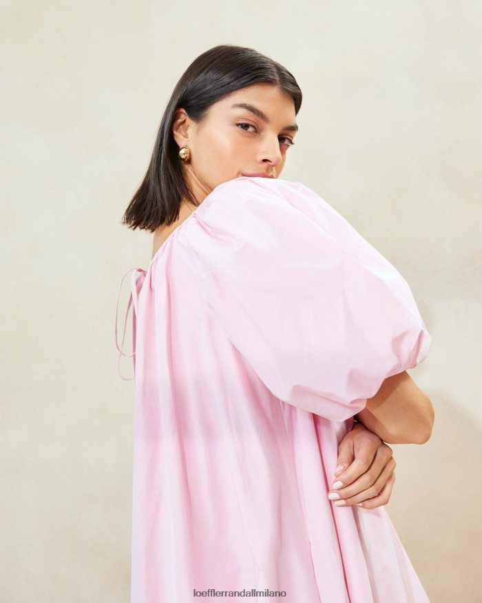 esso Loeffler Randall donne Abito mimi rosa oversize con maniche a sbuffo rosa tenue T4022J183 vestiti