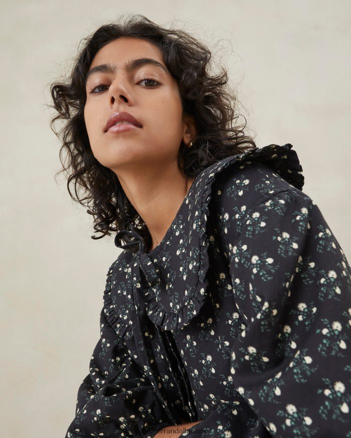 esso Loeffler Randall donne abito cappotto nari floreale diciotto nero T4022J179 vestiti