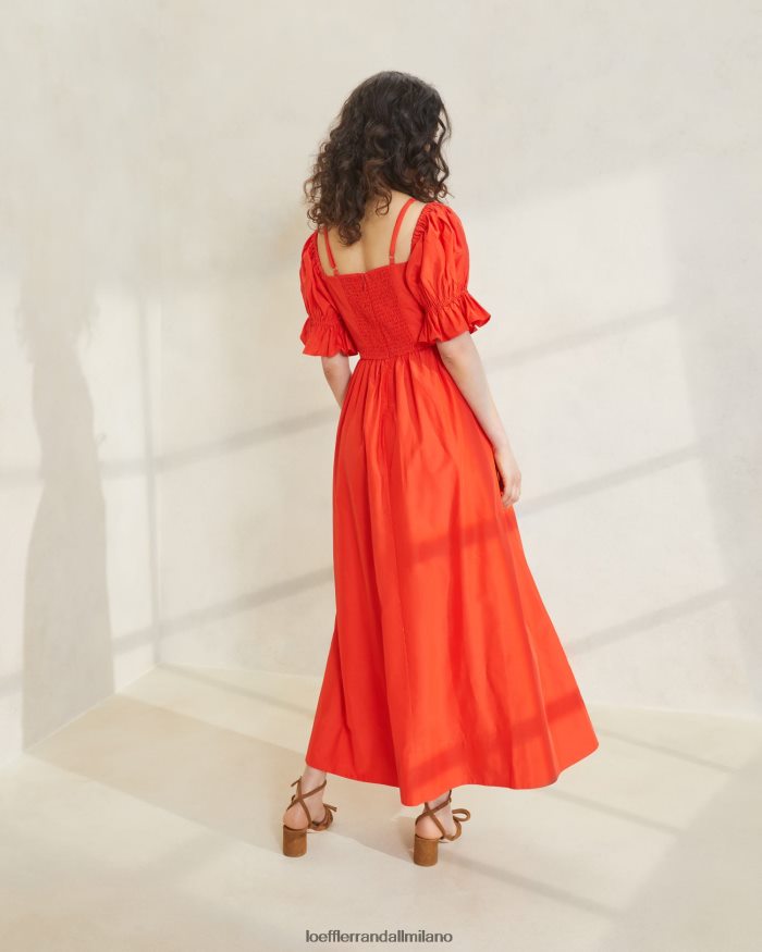 esso Loeffler Randall donne abito con corpetto arricciato yael papavero T4022J177 vestiti