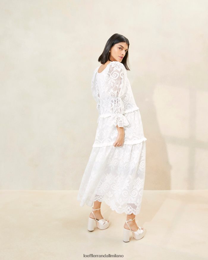esso Loeffler Randall donne abito in pizzo a strati di Antonietta bianco T4022J187 vestiti
