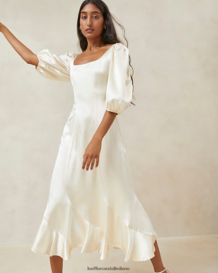 esso Loeffler Randall donne abito lungo curva carmina avorio T4022J169 vestiti