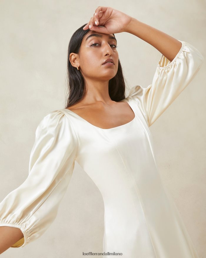 esso Loeffler Randall donne abito lungo curva carmina avorio T4022J169 vestiti