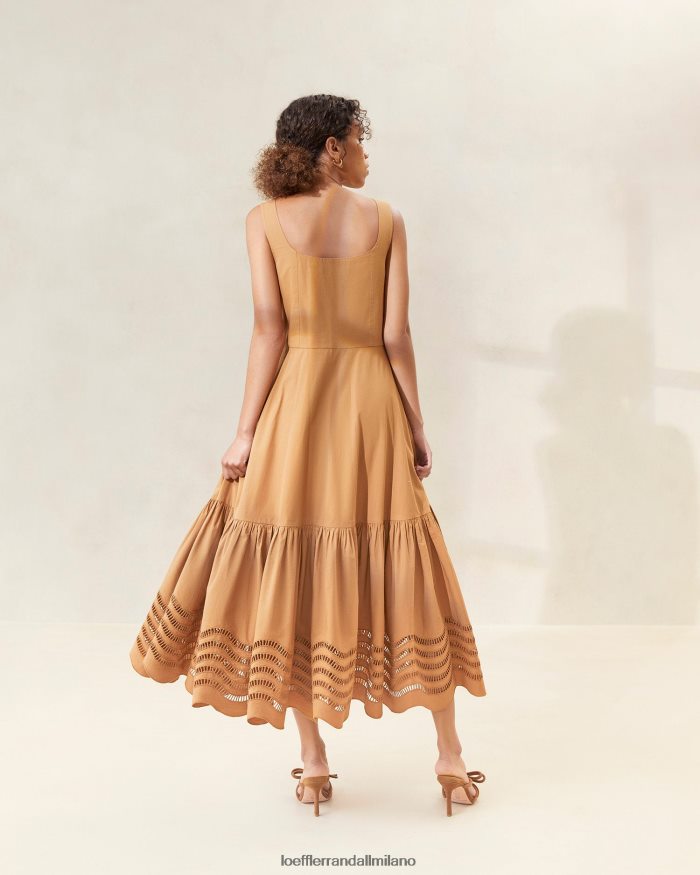 esso Loeffler Randall donne abito midi ricamato Carine cioccolato T4022J197 vestiti