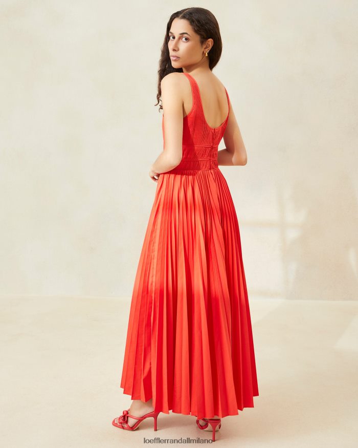 esso Loeffler Randall donne bea abito plissettato papavero T4022J180 vestiti